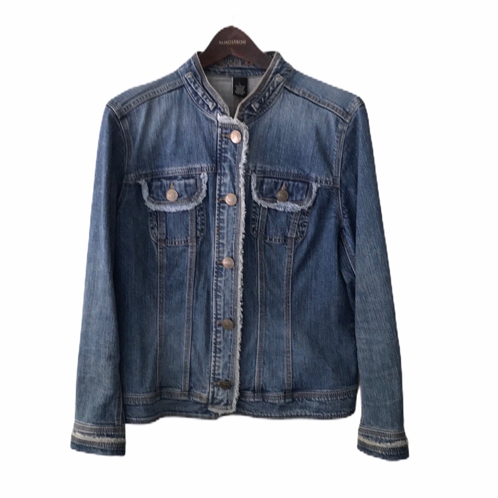 Frayed denim jacket